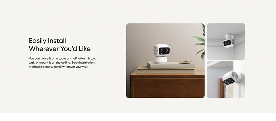 eufy S350 Indoor Cam – 4K Dual Lens, 360° PTZ, AI Pet Tracking